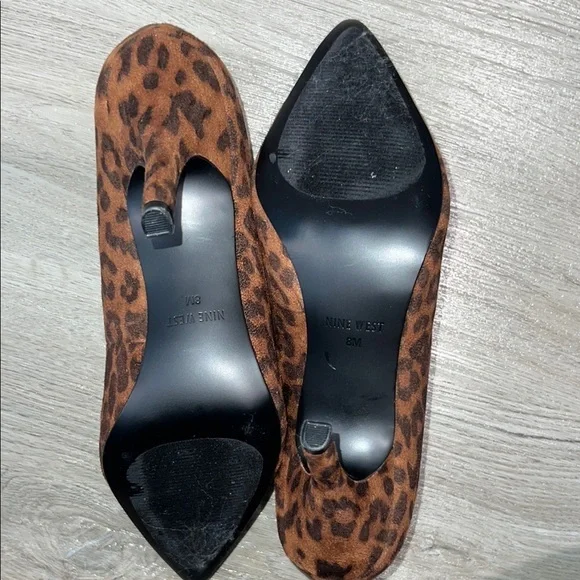 Nine West Brown Leopard Print Women's Shoes - Picture 5 of 8
